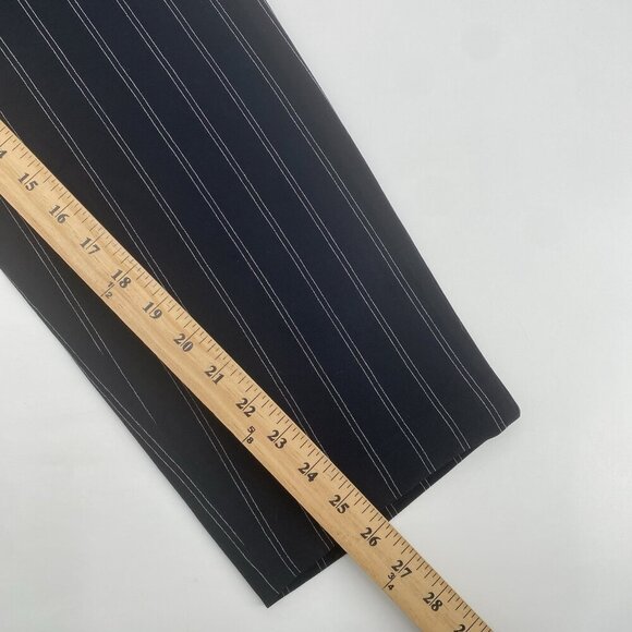 ARITZIA Wilfred Size 6 Black Striped Trousers Pants High Waist Belted - Picture 11 of 12